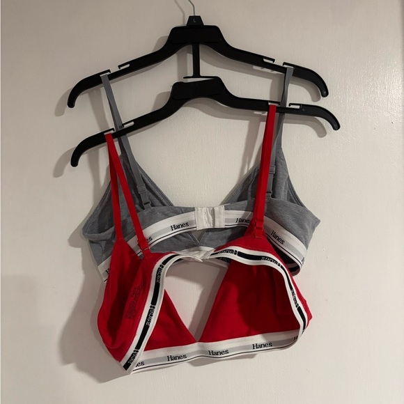 Hanes Red and Gray Bralette Set - Picture 2 of 4